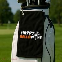 Happy Hallowine Funny Halloween Golf Towel thumb 2