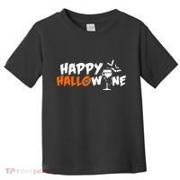 Happy Hallowine Funny Halloween Toddler T-Shirt thumb 0