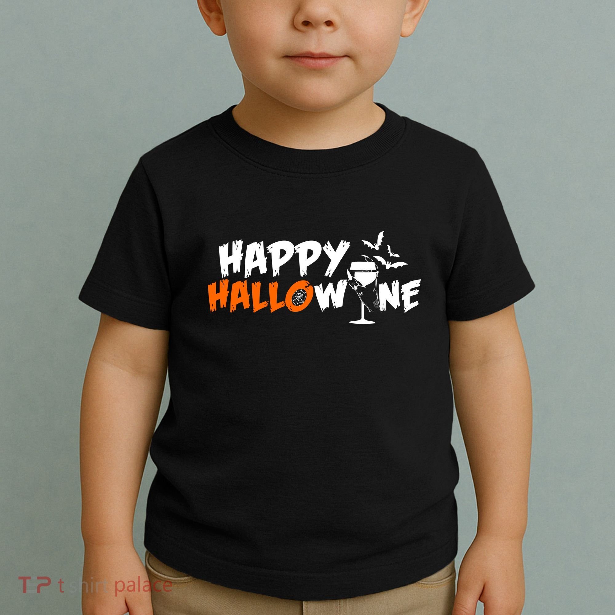 Happy Hallowine Funny Halloween Toddler T-Shirt