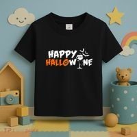Happy Hallowine Funny Halloween Toddler T-Shirt thumb 3