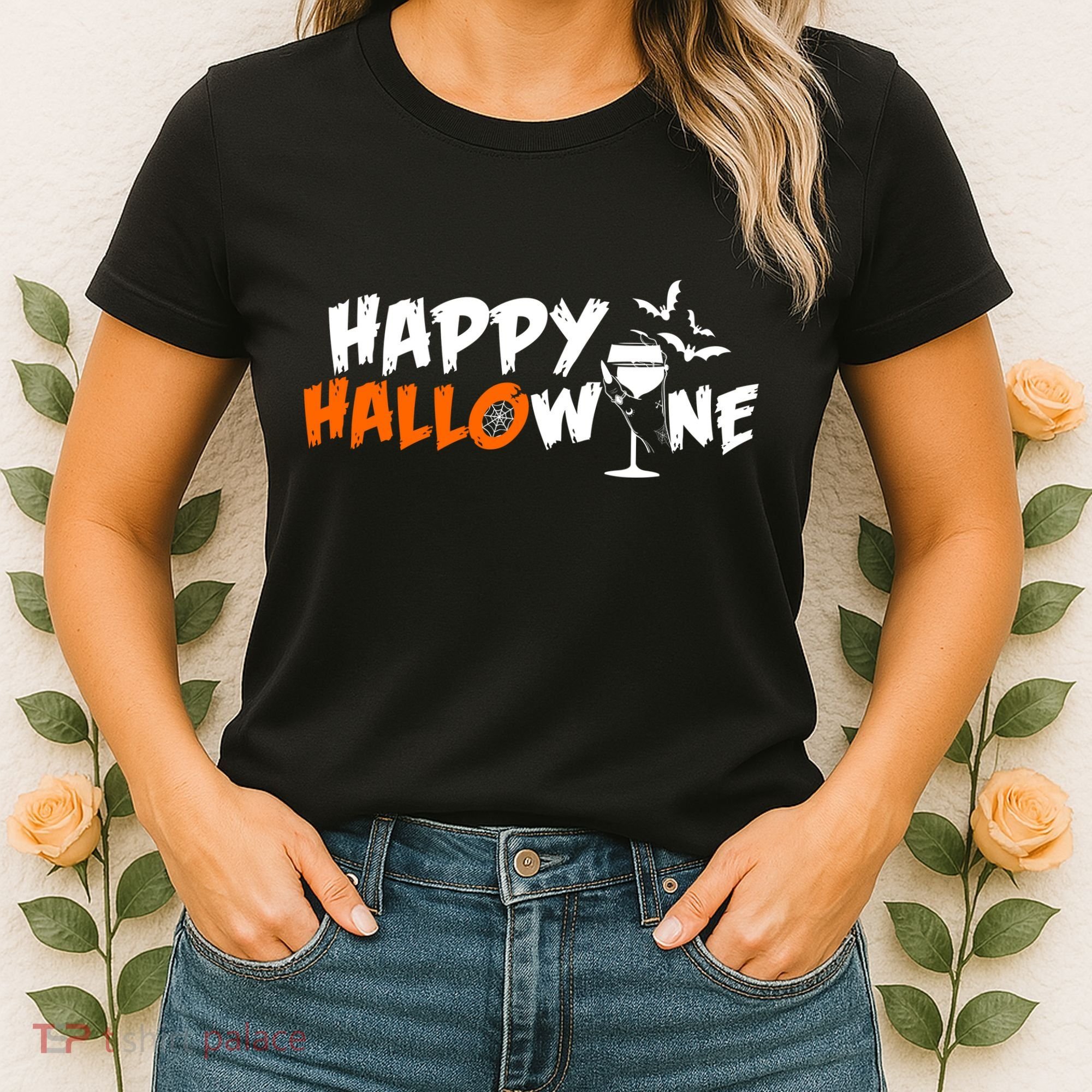Happy Hallowine Funny Halloween Women's T-Shirt