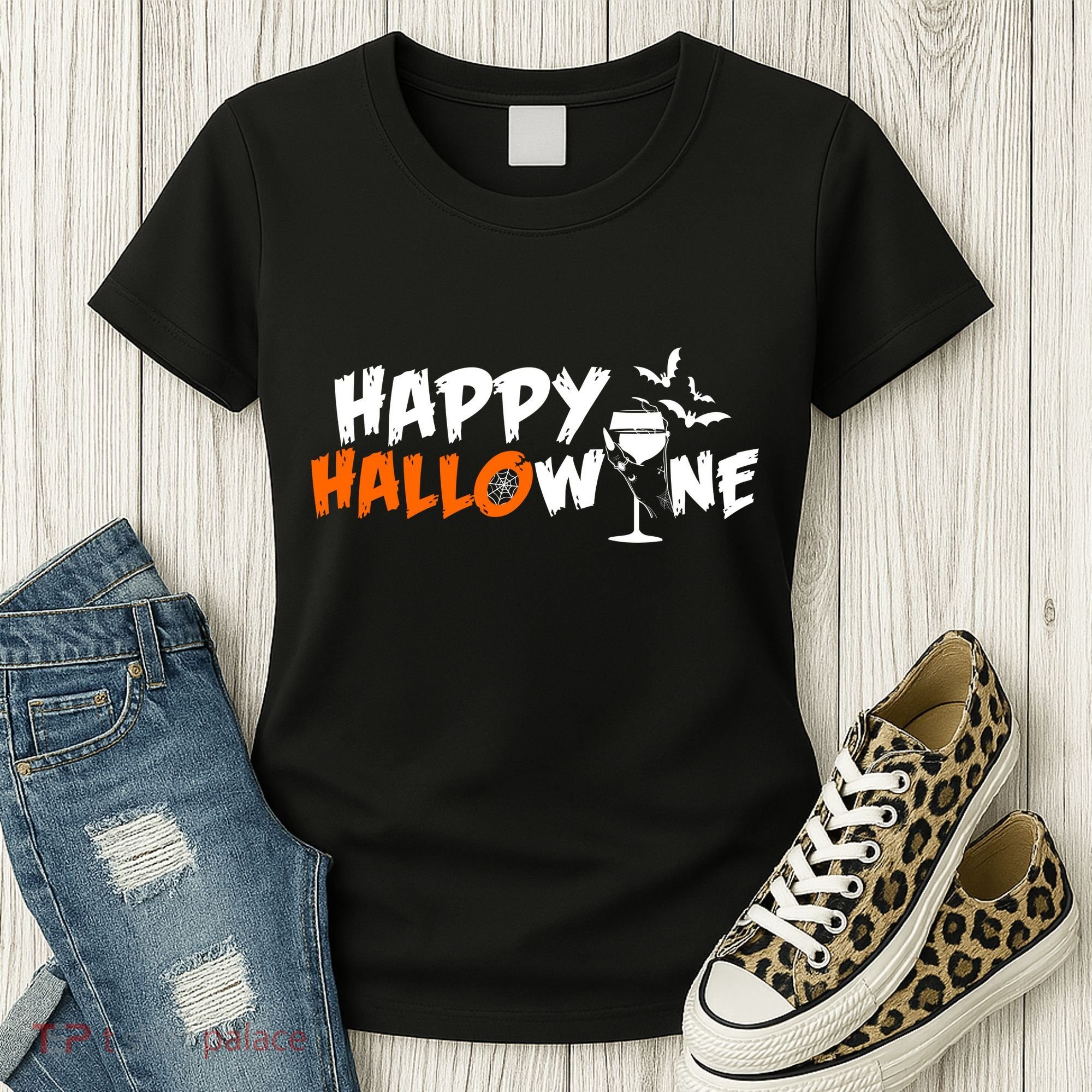 Happy Hallowine Funny Halloween Women's T-Shirt