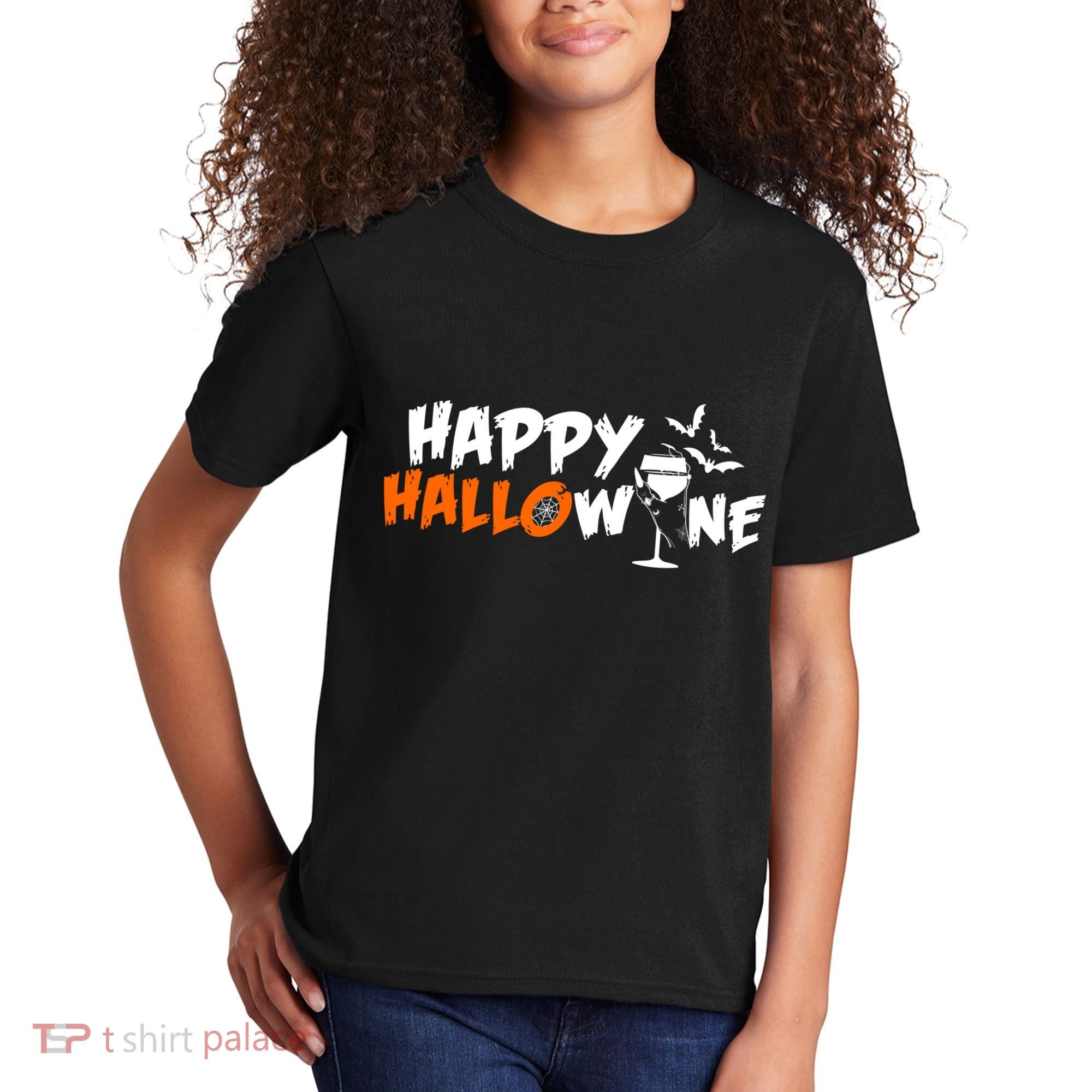 Happy Hallowine Funny Halloween Kids T-Shirt