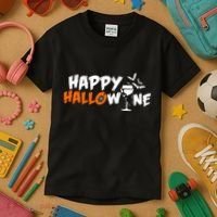 Happy Hallowine Funny Halloween Kids T-Shirt thumb 3