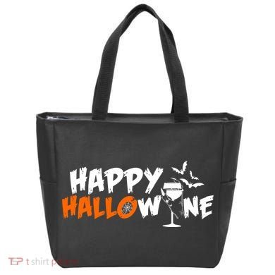 Happy Hallowine Funny Halloween Tote Bag