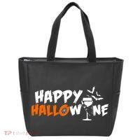 Happy Hallowine Funny Halloween Tote Bag thumb 0