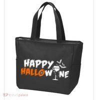 Happy Hallowine Funny Halloween Tote Bag thumb 3