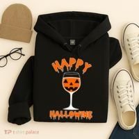 Happy Hallowine Funny Halloween Wine Hoodie thumb 4
