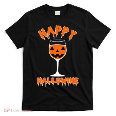 Happy Hallowine Funny Halloween Wine T-Shirt