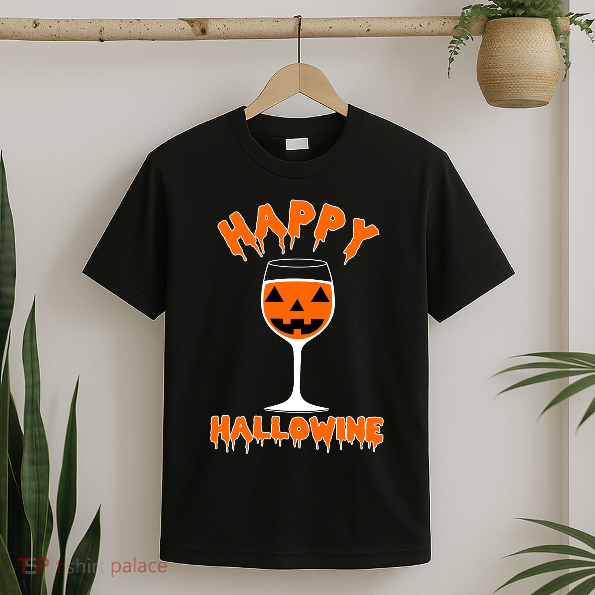 Happy Hallowine Funny Halloween Wine T-Shirt