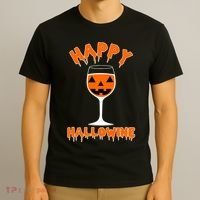 Happy Hallowine Funny Halloween Wine T-Shirt thumb 3