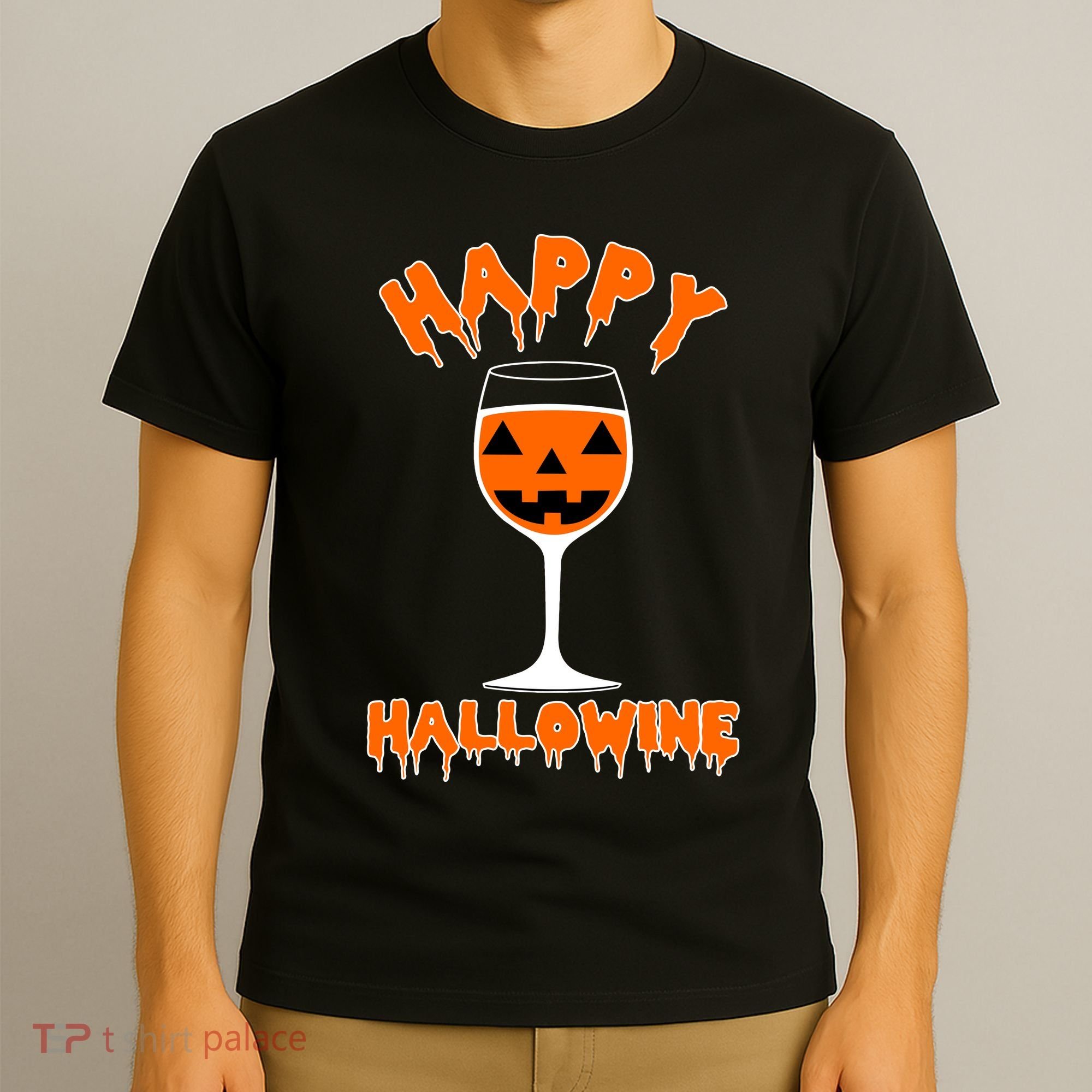 Happy Hallowine Funny Halloween Wine T-Shirt