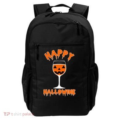 Happy Hallowine Funny Halloween Wine Backpack
