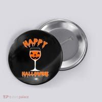 Happy Hallowine Funny Halloween Wine Button thumb 0