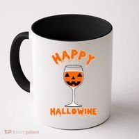 Happy Hallowine Funny Halloween Wine Coffee Mug thumb 0