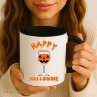 Happy Hallowine Funny Halloween Wine Coffee Mug thumb 3