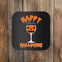 Happy Hallowine Funny Halloween Wine Coaster thumb 0