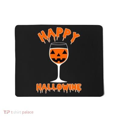 Happy Hallowine Funny Halloween Wine Mousepad