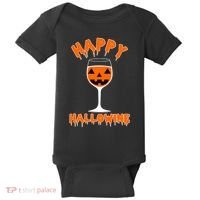 Happy Hallowine Funny Halloween Wine Baby Bodysuit thumb 0