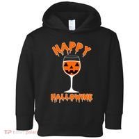 Happy Hallowine Funny Halloween Wine Toddler Hoodie thumb 0