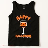 Happy Hallowine Funny Halloween Wine Tank Top thumb 2
