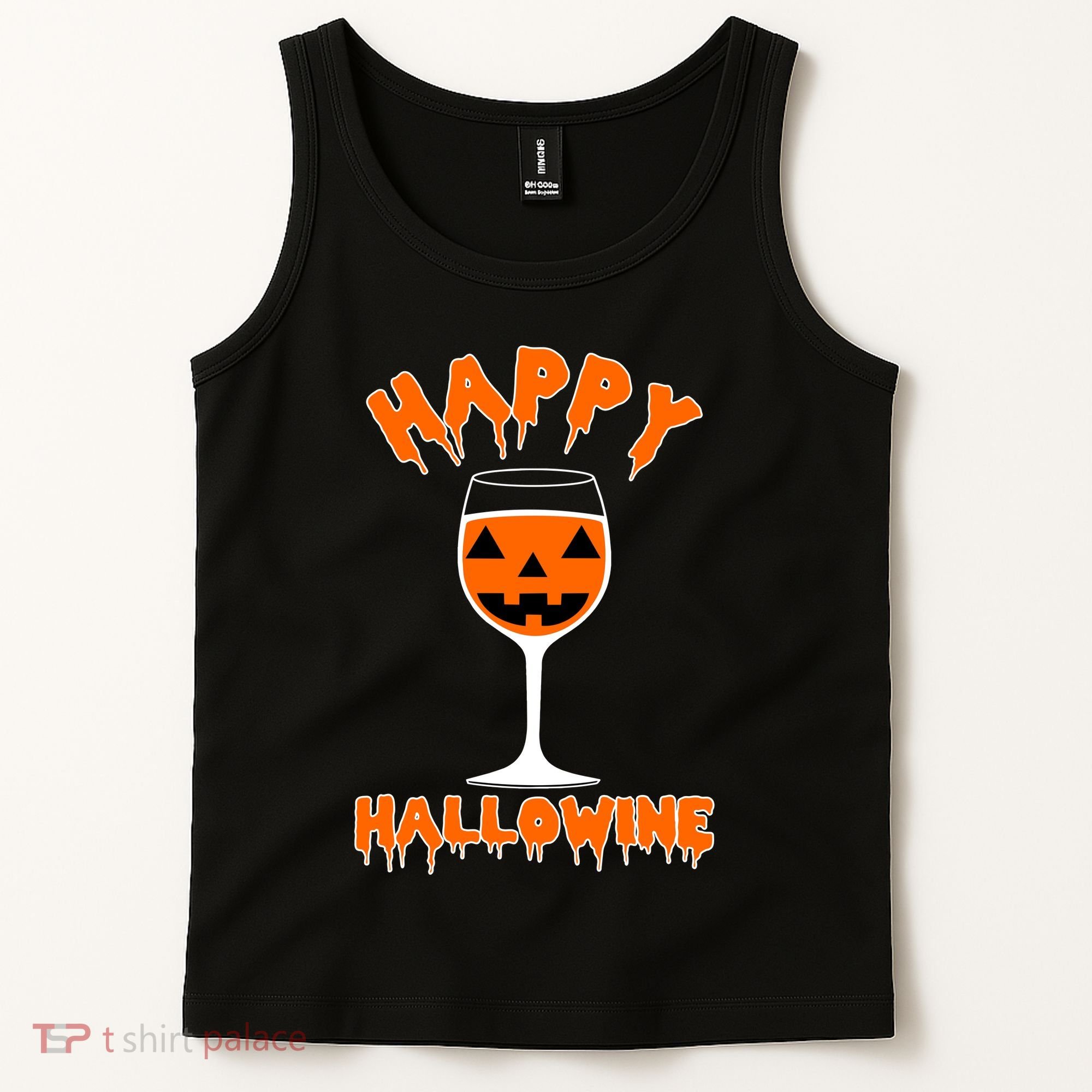 Happy Hallowine Funny Halloween Wine Tank Top