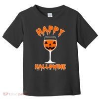 Happy Hallowine Funny Halloween Wine Toddler T-Shirt thumb 0