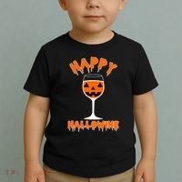 Happy Hallowine Funny Halloween Wine Toddler T-Shirt thumb 2