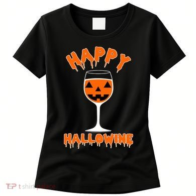 Happy Hallowine Funny Halloween Wine Women's T-Shirt