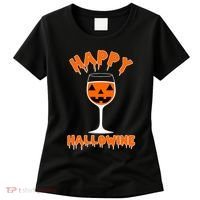 Happy Hallowine Funny Halloween Wine Women's T-Shirt thumb 0