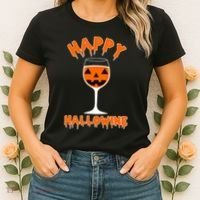 Happy Hallowine Funny Halloween Wine Women's T-Shirt thumb 2