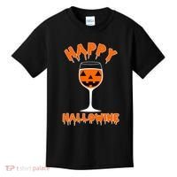 Happy Hallowine Funny Halloween Wine Kids T-Shirt thumb 0