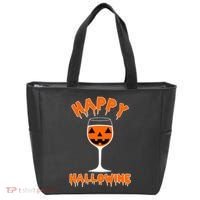 Happy Hallowine Funny Halloween Wine Tote Bag thumb 0
