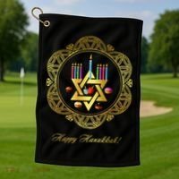 Happy Hanukkah Golf Towel thumb 1