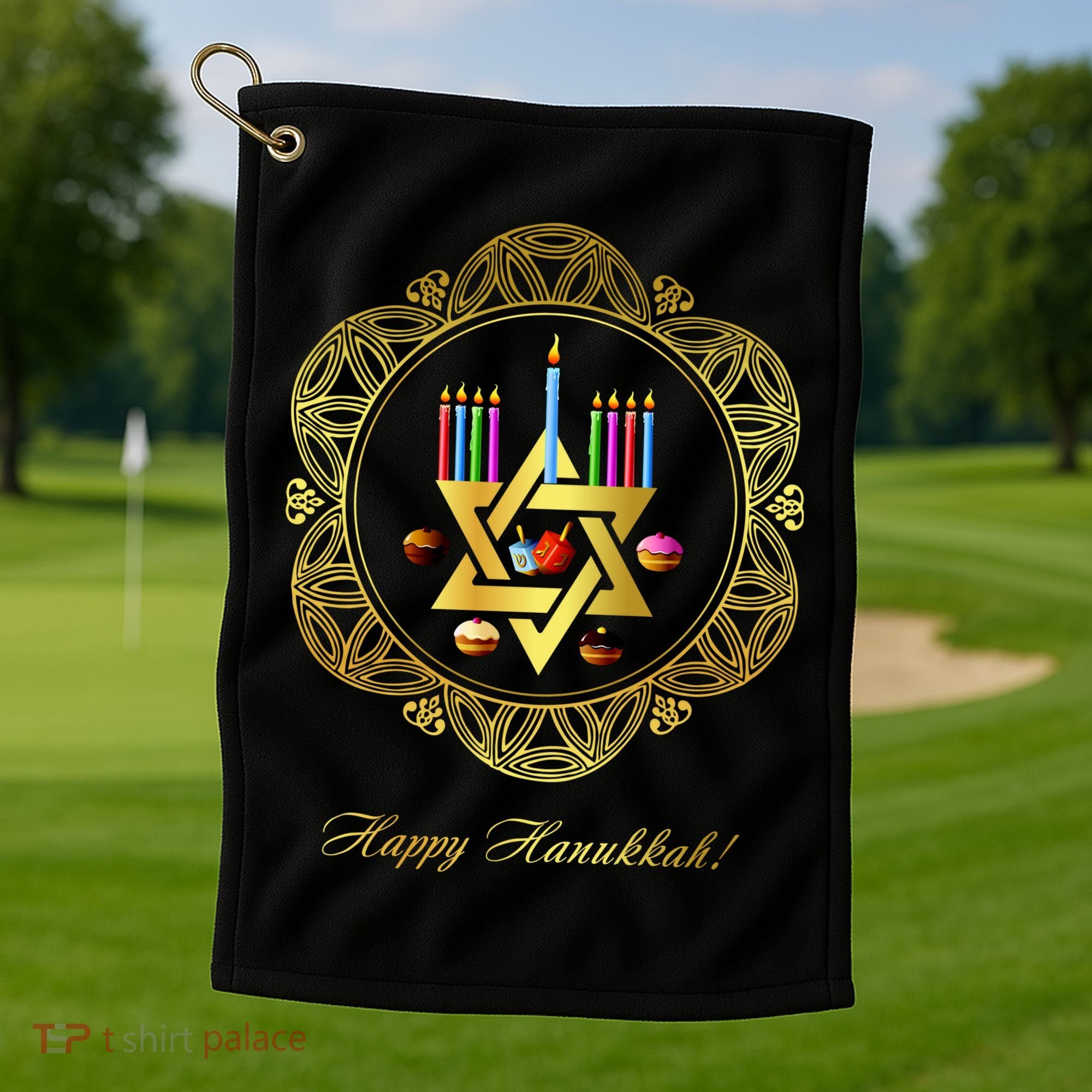 Happy Hanukkah Golf Towel