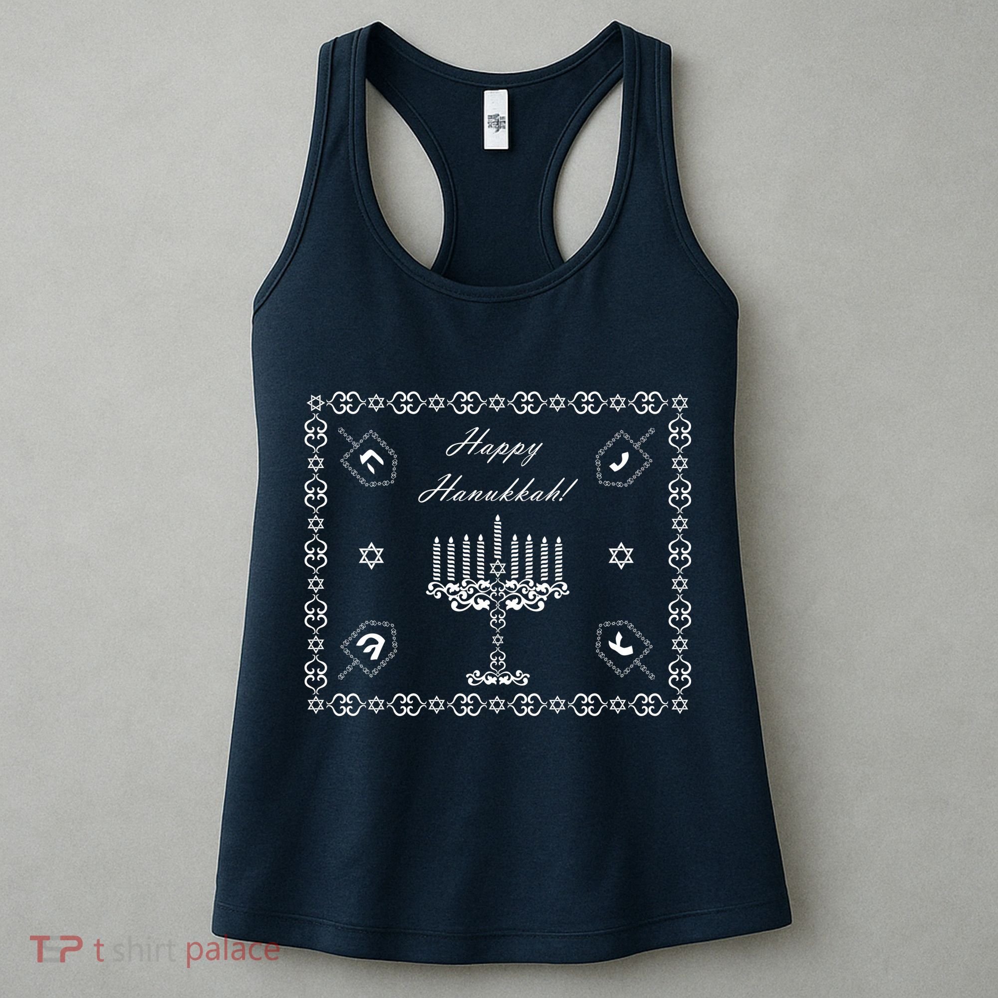 Happy Hanukkah Dreidel Jewish Star of David Women's Tank Top