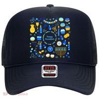 Happy Hanukkah Dreidel Star of David Menorah Mashup Hat thumb 0
