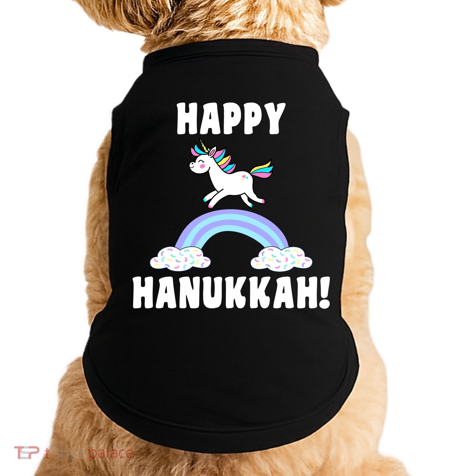 Happy Hanukkah Magic Unicorn Doggie Tank