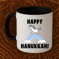 Happy Hanukkah Magic Unicorn Coffee Mug thumb 2