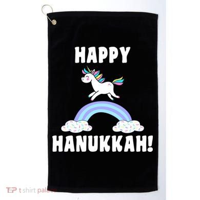 Happy Hanukkah Magic Unicorn Golf Towel