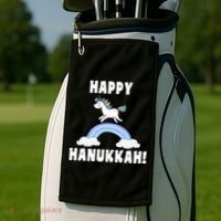 Happy Hanukkah Magic Unicorn Golf Towel thumb 2