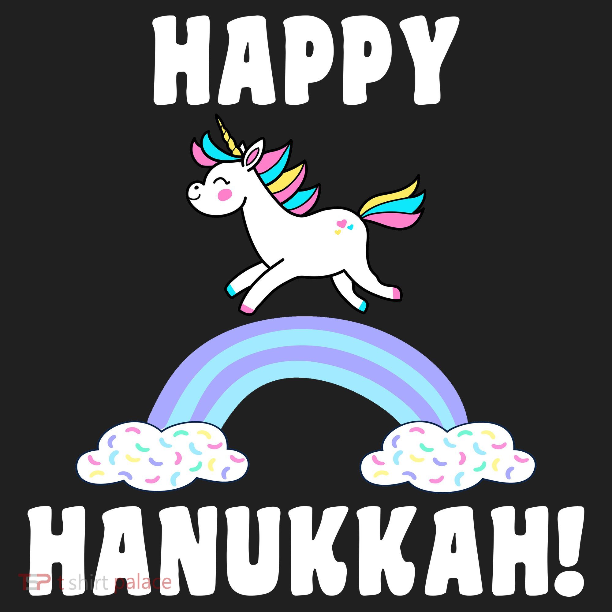 Happy Hanukkah Magic Unicorn Golf Towel