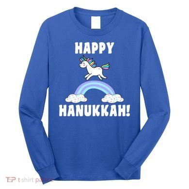 Happy Hanukkah Magic Unicorn Long Sleeve Shirt