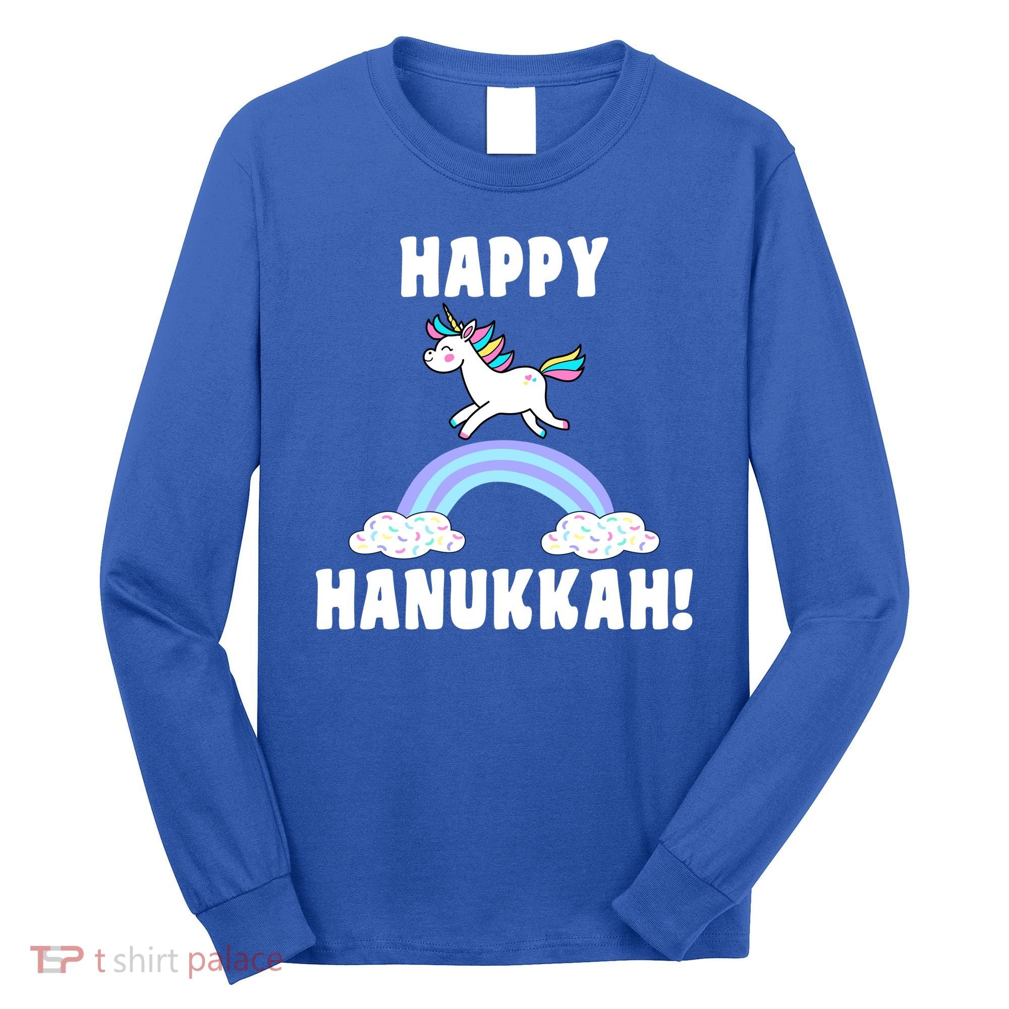 Happy Hanukkah Magic Unicorn Long Sleeve Shirt