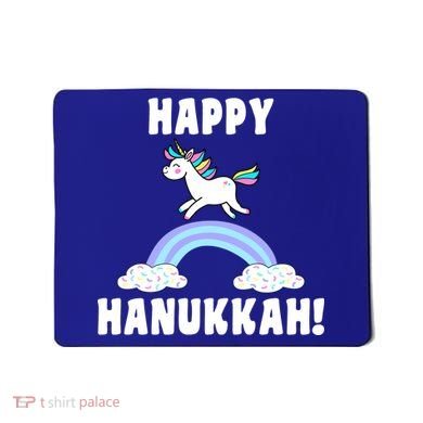 Happy Hanukkah Magic Unicorn Mousepad