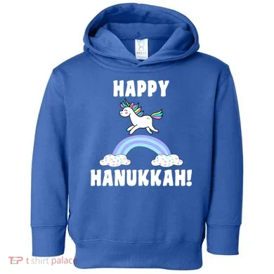 Happy Hanukkah Magic Unicorn Toddler Hoodie