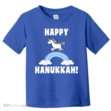 Happy Hanukkah Magic Unicorn Toddler T-Shirt