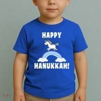 Happy Hanukkah Magic Unicorn Toddler T-Shirt thumb 2