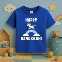 Happy Hanukkah Magic Unicorn Toddler T-Shirt thumb 3