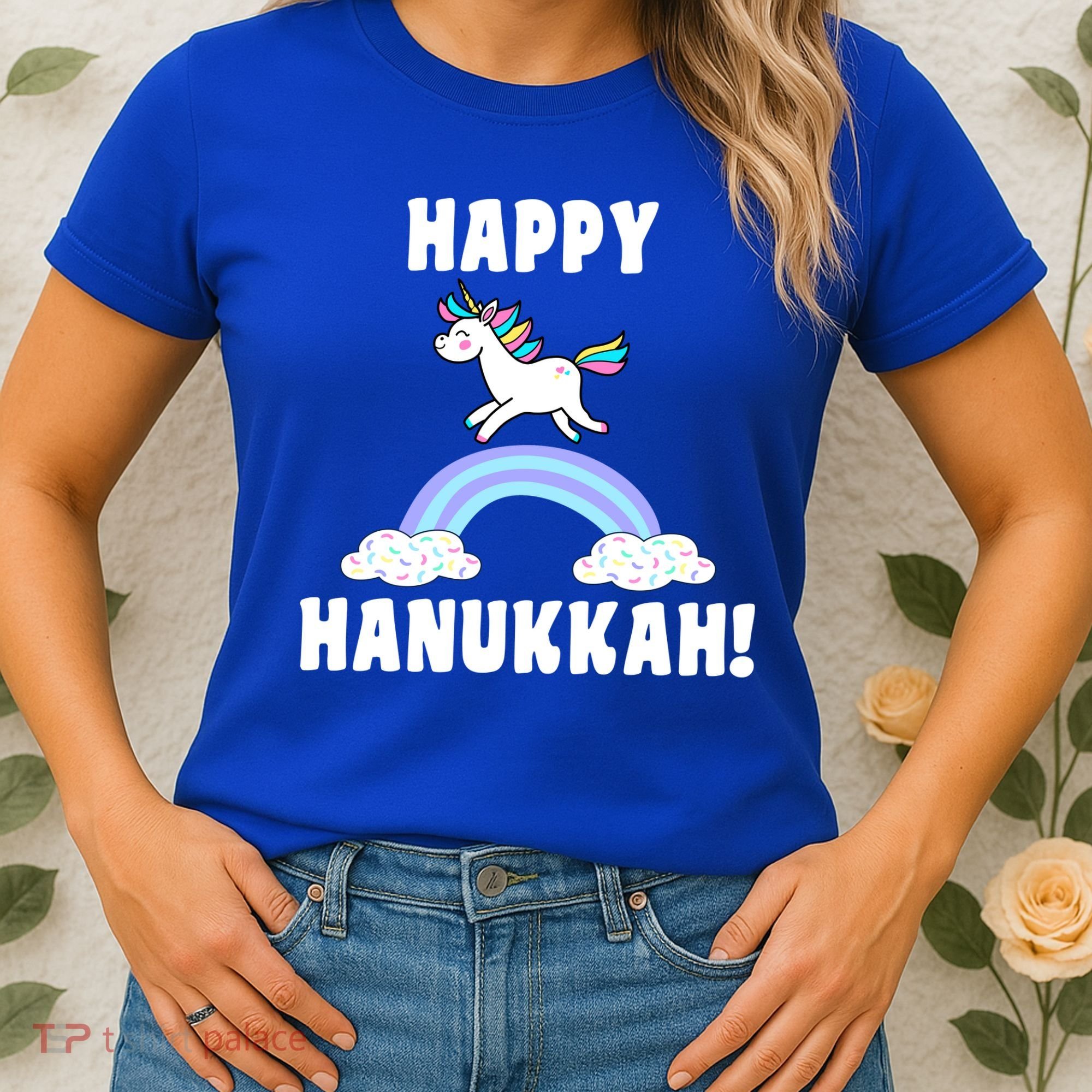 Happy Hanukkah Magic Unicorn Women's T-Shirt